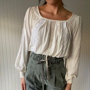 Free People Embroidered Boho Blouse